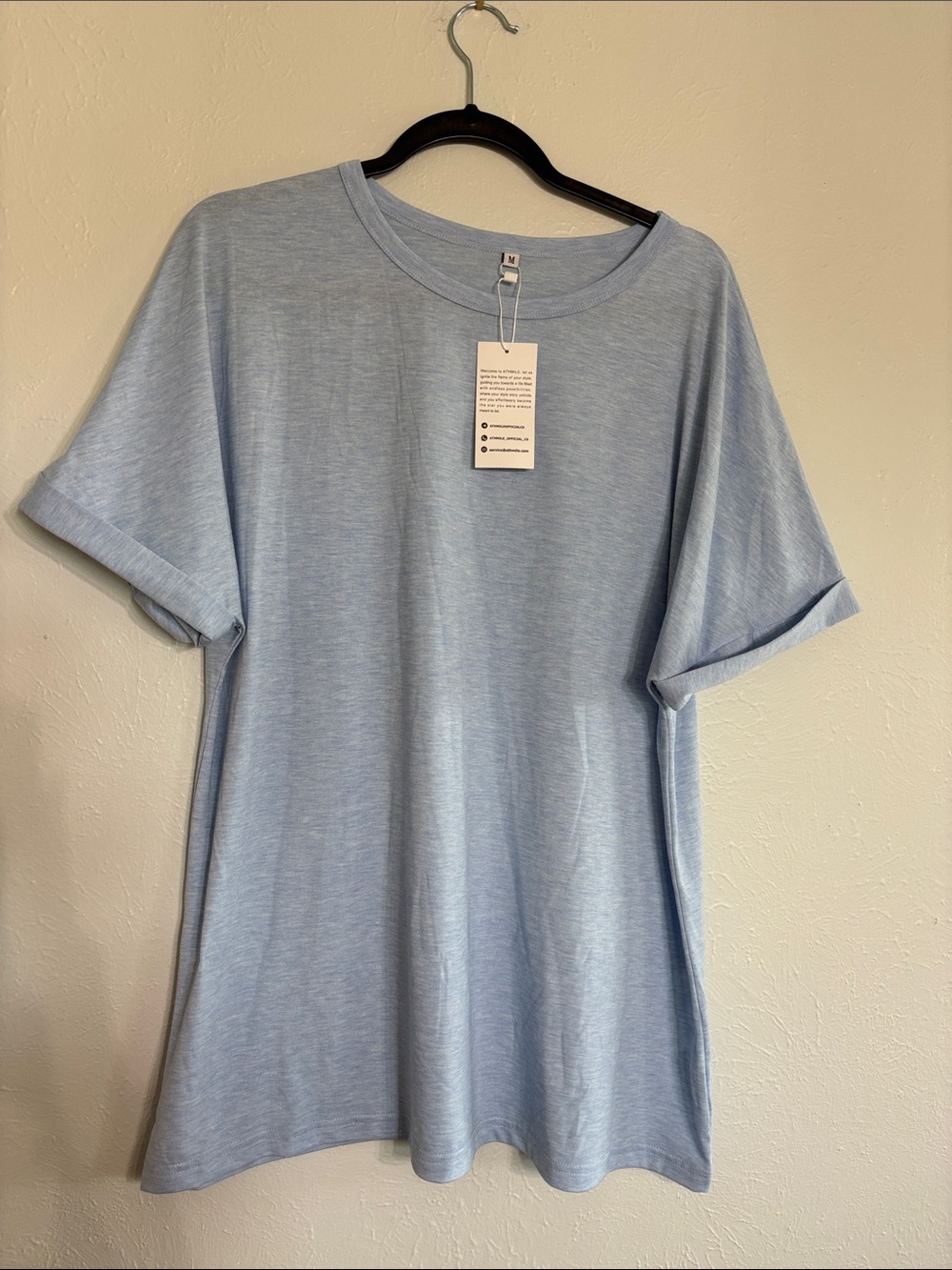 Casual Light Blue Women's Short Sleeve Tee